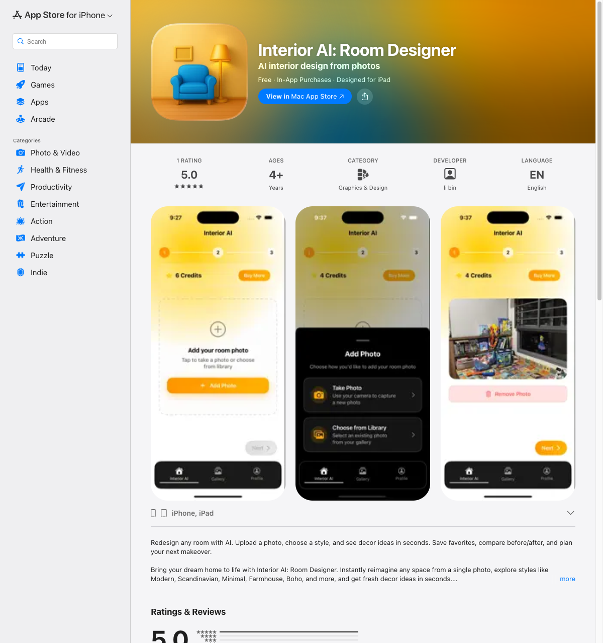 Cover of Interior AI: Room Designer